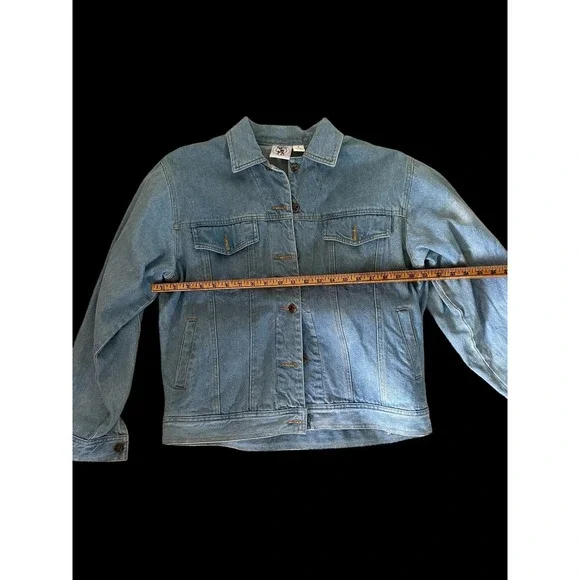 1980's Vintage Unisex Disney Mickey Mouse embroidered Medium Denim Jean Jacket - Picture 4 of 11